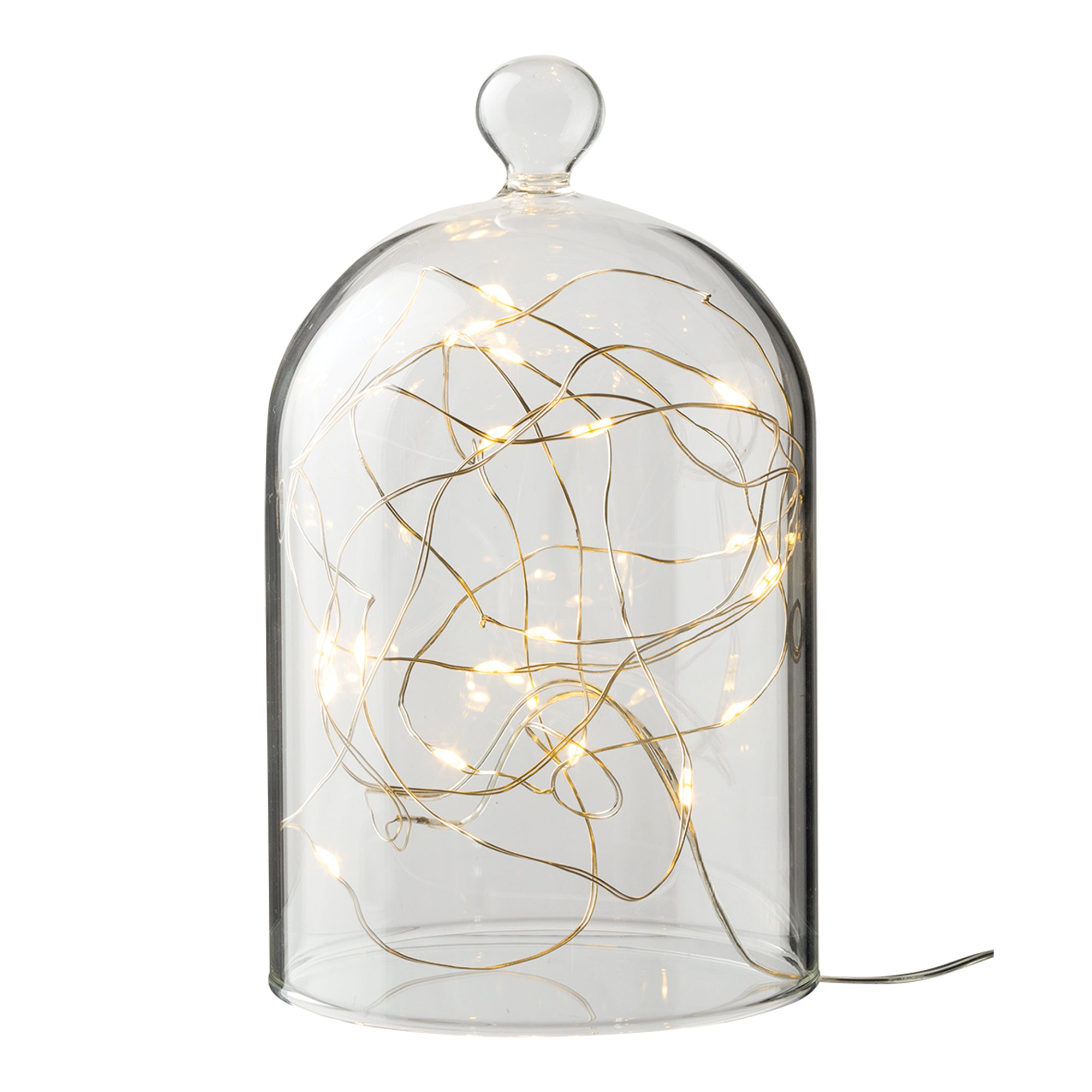 Glas klokke 20 LED lys